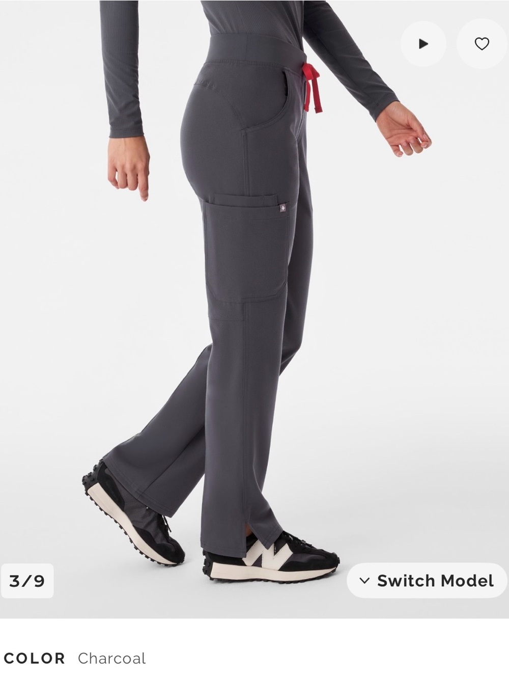 Figs Charcoal Kade Cargo Pants